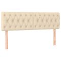 vidaXL Posteľný rám boxspring s matracom krémový 160x200 cm látka