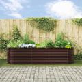 vidaXL Zvýšený záhon Hnedá 320 x 80 x 81 cm Oceľ