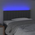 vidaXL Čelo postele s LED tmavosivé 100x5x78/88 cm látka