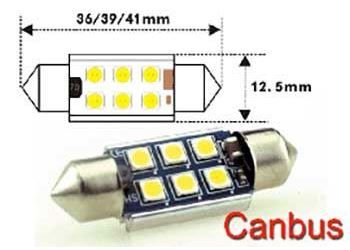 Žiarovka LED SV8,5-8 sufit, 12-24V/2W, biela, CANBUS, dĺžka 41 mm