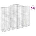 vidaXL Oblúkové gabiónové koše 12 ks 300x50x200/220 cm pozink. železo