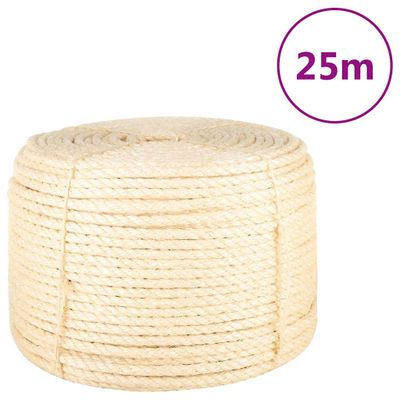 vidaXL Lano 100% sisal 12 mm 25 m