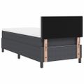 vidaXL LED box s pružinami Tmavo šedá a biela 90 x 200 cm