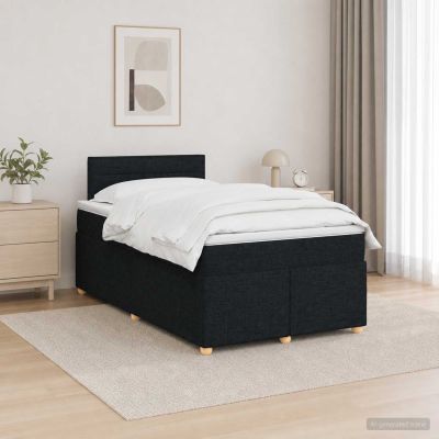 vidaXL Posteľ boxspring s matracom Čierna 120 x 200 cm Látka