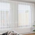 vidaXL Čipková záclona Biela 200 x 600 cm Polyester