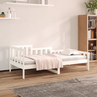 vidaXL Denná posteľ s matracom biela 80x200 cm masívna borovica
