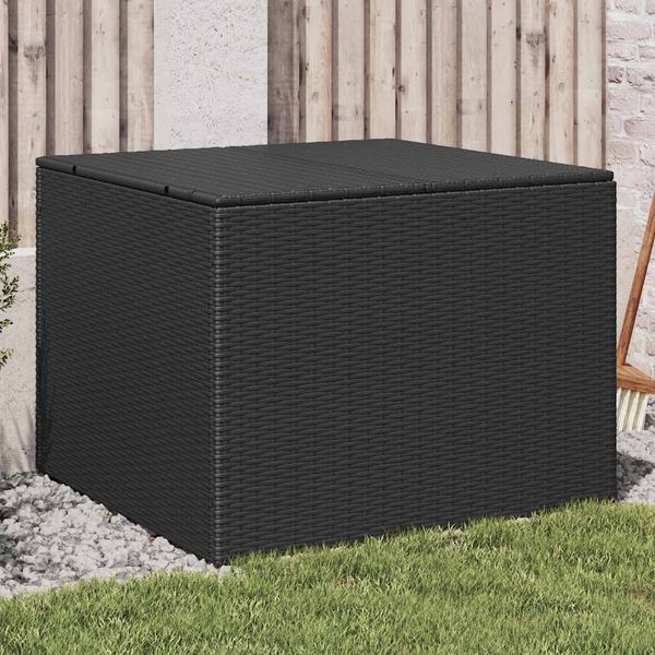 vidaXL Záhradný úložný box čierny 291 l polyratan