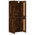 vidaXL Vysoká skrinka dymový dub 69,5x34x180 cm spracované drevo