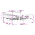 vidaXL Posteľný rám s čelom 200x200 cm masívna borovica