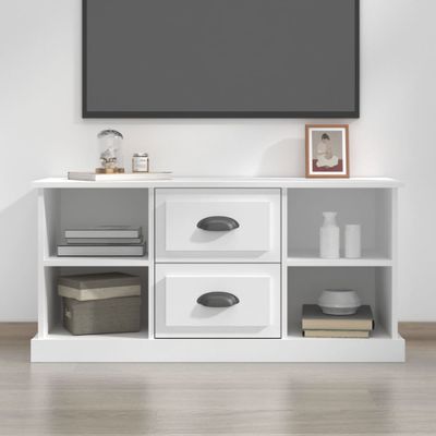 vidaXL TV skrinka biela 99,5x35,5x48 cm spracované drevo