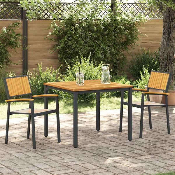 vidaXL Stohovateľná stolička 2 pcs Hnedá 56 x 57 x 87 cm