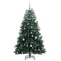 vidaXL Umelý výklopný vianočný stromček 300 LED a sada gúľ 180 cm