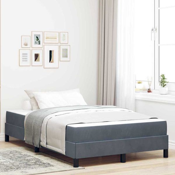vidaXL Posteľ s pružinovým rámom Tmavo šedá 120 x 220 cm látka