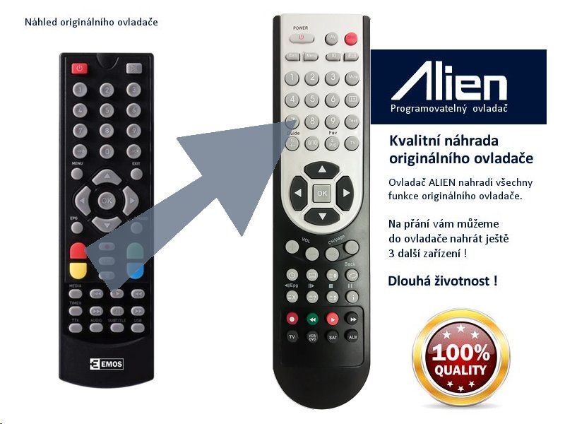 Diaľkový ovládač ALIEN STB EMOS EM180HD