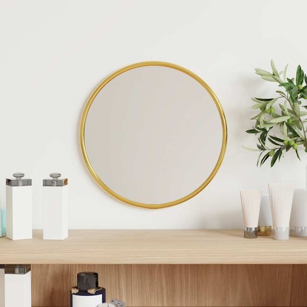 vidaXL Nástenné zrkadlo zlaté Ø 20 cm okrúhle