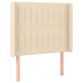 vidaXL Čelo postele so záhybmi krémové 93x16x118/128 cm látka
