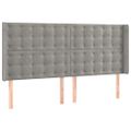 vidaXL Čelo postele s LED bledosivé 183x16x118/128 cm zamat