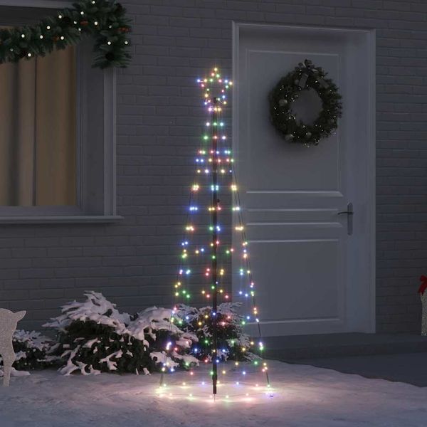 vidaXL LED Vianočný stromček so zemnými kolíkmi Viacfarebný 250 cm