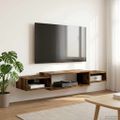 vidaXL Nástenný TV kabinet Nástenná montáž Dymový dub 140 x 28 x 21 cm