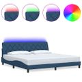 vidaXL Rám postele s LED bez matraca modrá 200x200 cm látka