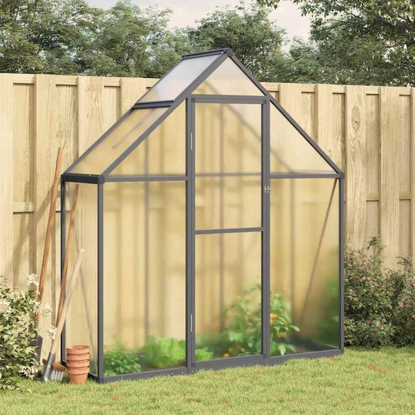 vidaXL Skleník s základovým rámom antracitový 169x58x195 cm hliník