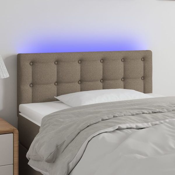 vidaXL Čelo postele s LED sivohnedé 80x5x78/88 cm látka