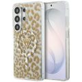 Puzdro Guess IML Leopard Print Triangle MagSafe pre Samsung Galaxy S26 Ultra hnedé