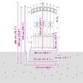 vidaXL Plotová brána KAMPEN s vrchnou časťou z oštepu čierna 103x175 cm oceľ