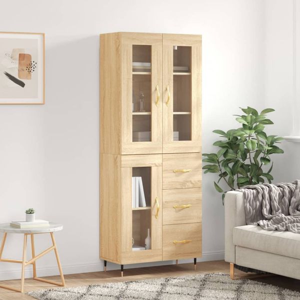 vidaXL Vysoká skrinka dub sonoma 69,5x34x180 cm spracované drevo