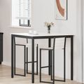 vidaXL Barový stôl Biela 110 x 110 x 105 cm Masívne borovicové drevo