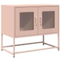 vidaXL TV skrinka Ružová 68x39x60,5 cm Oceľ valcovaná za studena