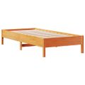 vidaXL Posteľ s knižnicou bez matraca vosková 90x200 cm borovica