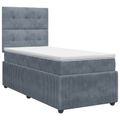 vidaXL Posteľ boxspring s matracom Tmavosivá 100 x 200 cm Zamat