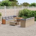 vidaXL Súprava záhradných pohoviek 12 pcs Beige a svetlo šedá