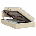 vidaXL Postel s úložným prostorem a matrací Krémová 120 x 200 cm Zamat