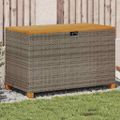 vidaXL Záhradný úložný box sivý 110x55x63 cm polyratan akáciové drevo