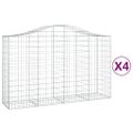 vidaXL Oblúkové gabionové koše 4 ks 200x50x120/140 cm pozink. železo