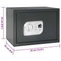 vidaXL Digitálny trezor so zámkom Tmavo šedá 35 x 25 x 25 cm Oceľ
