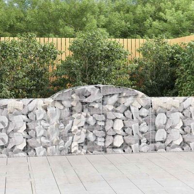 vidaXL Oblúkové gabionové koše 5 ks 300x30x80/100cm pozinkované železo