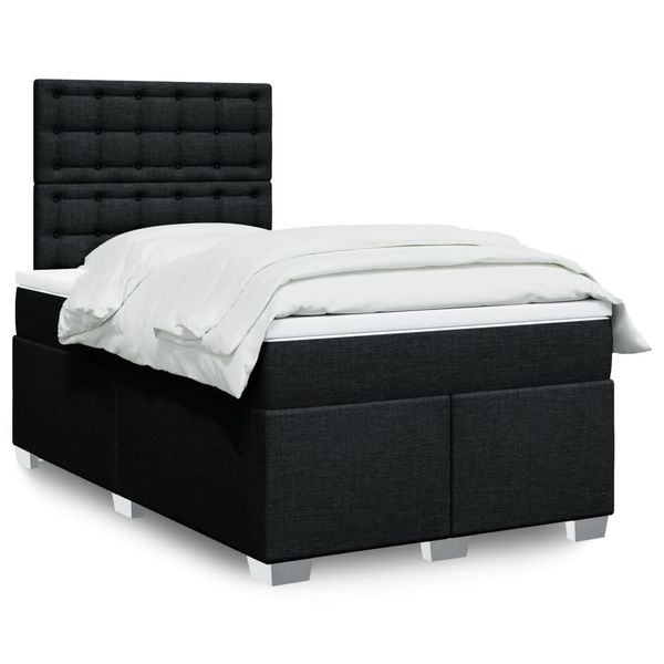 vidaXL Boxspring posteľ s matracom čierny 120x200 cm látka