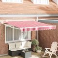 vidaXL Sklopná markíza Červená 300 x 250 cm Polyester a kov