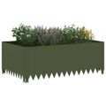 vidaXL Obrubník trávnika 4 ks 100 x 60 x 35 cm Oceľ Olivovo zelená