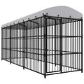 vidaXL Vonkajšia voliéra pre psov so strechou 450x150x210 cm