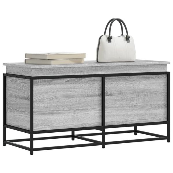 vidaXL Úložný box s vekom sivá sonoma 100x40x51,5 cm kompozitné drevo