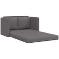 vidaXL Podlahová rozkladacia pohovka 2v1 sivá 112x174x55 cm umelá koža