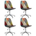 vidaXL Otočné jedálenské stoličky 4 ks patchwork látkové