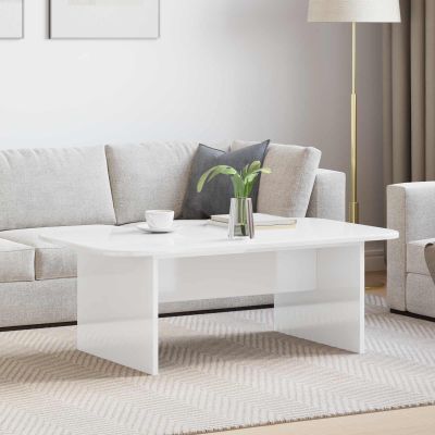 vidaXL Konferenčný stolík Vysoký lesk bielej 93 x 53 x 33 cm