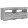 vidaXL TV skrinka s LED svetlami sivý dub sonoma 90x35x40 cm