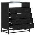 vidaXL Zásuvkový kabinet 4-Šuplík Čierny dub 70 x 41 x 83,5 cm