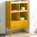 vidaXL Vysoká skrinka horčicovožltá 68x39x111,5 cm oceľ